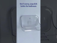 Tidak ada bor Hardware kamar mandi Aksesoris Shower Counter Jelas Plastik Wall Mount Sabun Bar Mandi Sabun Ho