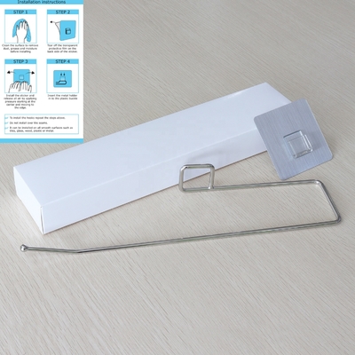 Bebas Kerusakan SS201 Body Mounted Paper Handuk Holder Stiker PVC Perekat Diri