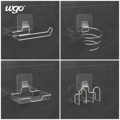 Topi Rak Bracket Perekat Kait Dinding Mulus Metal Clip Caddy Replacement
