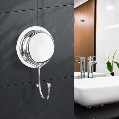 Cangkir Hisap Kamar Mandi Dapur Tunggal Pemegang Kait Stainless Steel Sangat Dipasang