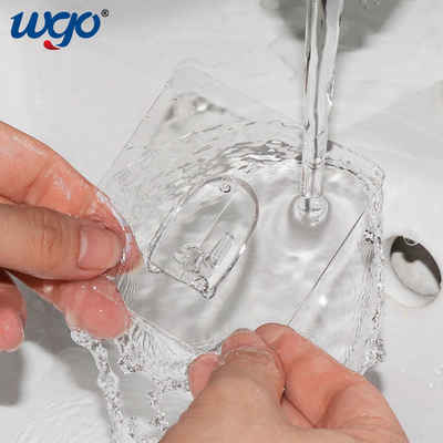 WGO Self Adhesive PC clear coat hook Tugas Berat Untuk Menggantung Mantel Handuk Dapur Kamar Mandi Tahan Air Tahan Karat