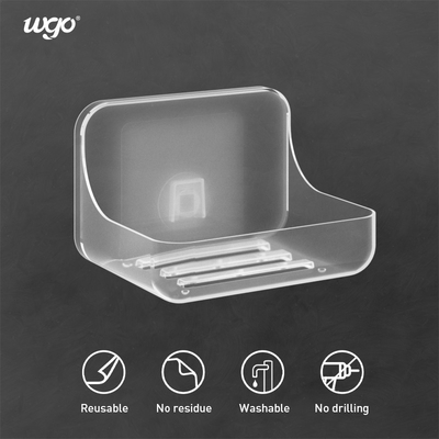 Wall Mounted 120mm Kamar Mandi Sabun Piring Pemegang Leachate Self Adhesive Soap Holder