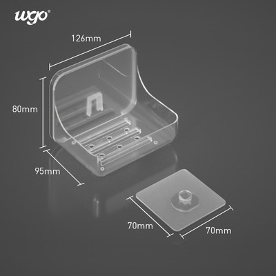 Wall Mounted 120mm Kamar Mandi Sabun Piring Pemegang Leachate Self Adhesive Soap Holder