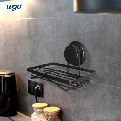Suction Mounted Stainless Steel Shower Caddies, WGO Black Soap Dish Holder