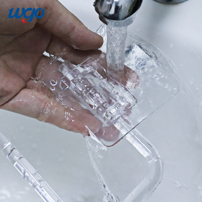 Self Adhesive Wall Mount Kamar Mandi Set Clear Toilet Paper Roll Holder Stand