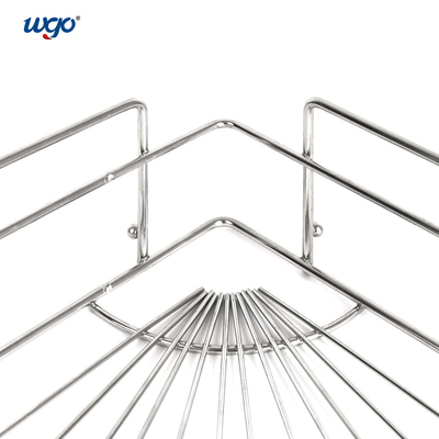 Stainless Steel Wall Mounted Rusak Rak Sudut Kamar Mandi Gratis Tanpa Pengeboran