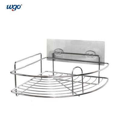 Stainless Steel Wall Mounted Corner Keranjang Kerusakan Perekat Rak Sudut Kamar Mandi Gantung Gratis