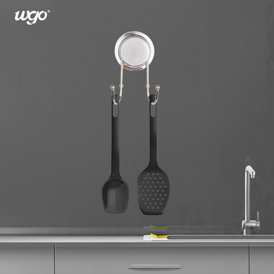 Tidak Ada Residu Restickable Suction Cup Robe Hook Hitam Untuk Ruang Tamu Dapur Kamar Mandi