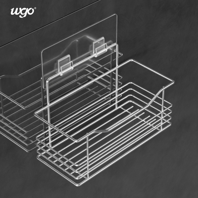 Pemegang Caddy Kamar Mandi Berperekat Kuat Pemegang Aksesori Mandi MSDS Lebar 14.5cm