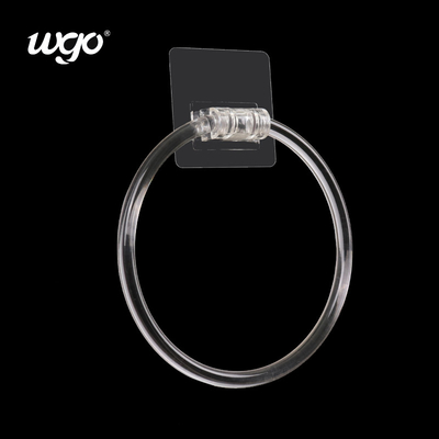 Bahan PC Kamar Mandi Handuk Cincin Pemegang Perekat ISO9001 160mm Diameter