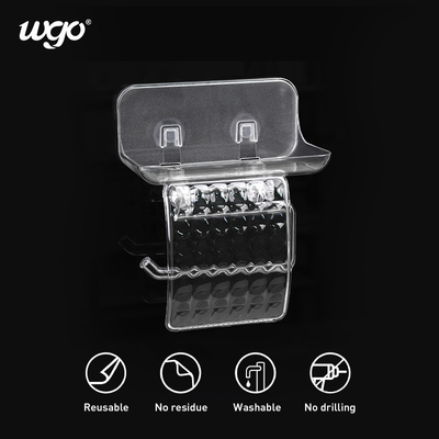 WGO Transparan Kamar Mandi Sabun Dish Holder Shower Rail Plastik Untuk Handuk Kertas