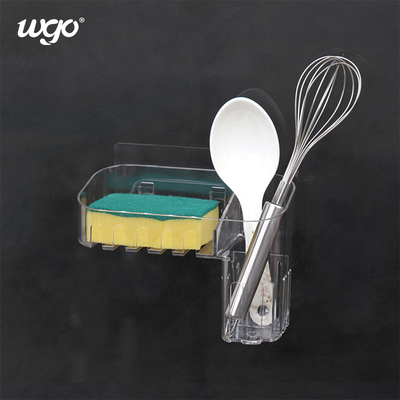 Clear Kitchen Storage Bath Organizer Basket Wall Mount Untuk Shower Bar