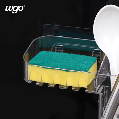 Clear Kitchen Storage Bath Organizer Basket Wall Mount Untuk Shower Bar