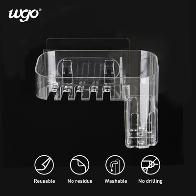 Wall Suction Clear Toothbrush Cup Holder 180mm Lebar ISO9001 Disetujui