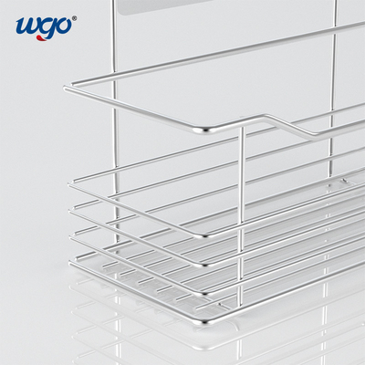 WGO Damage Free Bathroom Holder Set, Mounting Self Adhesive Bathroom Shelf