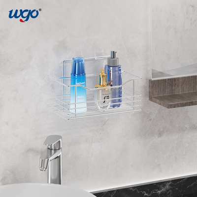 WGO Damage Free Bathroom Holder Set, Mounting Self Adhesive Bathroom Shelf