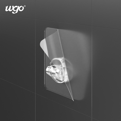 WGO Transparan Lengket Gesper Shower Caddy Strip Perekat Perlengkapan Rak Kawat
