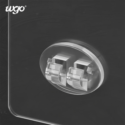 WGO Transparan Lengket Gesper Shower Caddy Strip Perekat Perlengkapan Rak Kawat