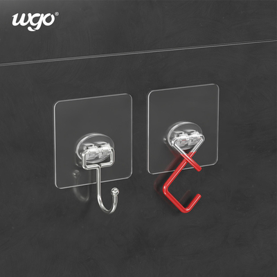 WGO Transparan Lengket Gesper Shower Caddy Strip Perekat Perlengkapan Rak Kawat
