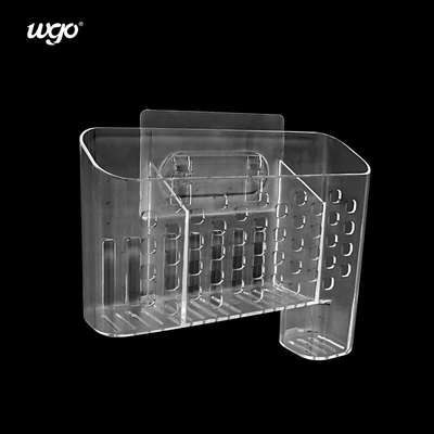 Damage Free Clear Kitchen Organizer Container Wall Mount Untuk Kamar Mandi