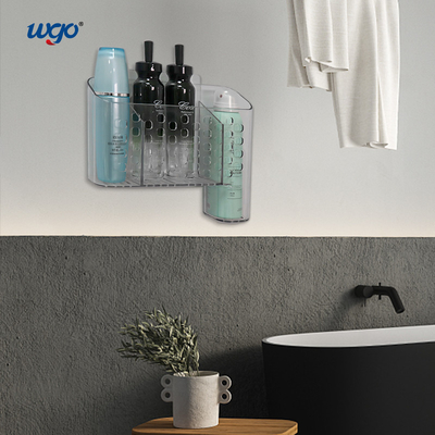 Damage Free Clear Kitchen Organizer Container Wall Mount Untuk Kamar Mandi