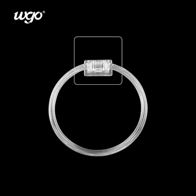PC Material Kamar Mandi Bisa dicuci Clear Towel Ring Holder Adhesive ISO9001 Diameter 160mm