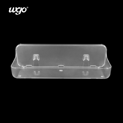 8-10kg Paten Adhesive Shower Caddy 320mm Clear Kamar Mandi Dinding Dipasang Caddy Basket Lebih Panjang