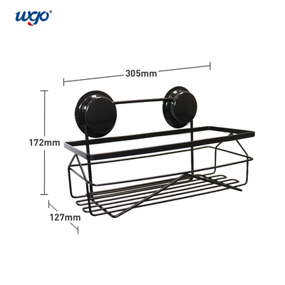 Cangkir Hisap Pemegang Caddy Kamar Mandi Teroksidasi Hitam Tetap Stainless Steel SS201