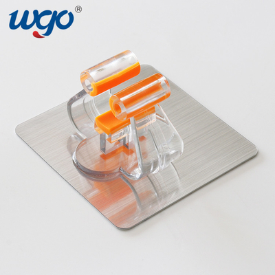 ISO 9001 Wall Mount Broom Handle Holder 80mm Dengan Pita Perekat yang Dapat Digunakan Kembali