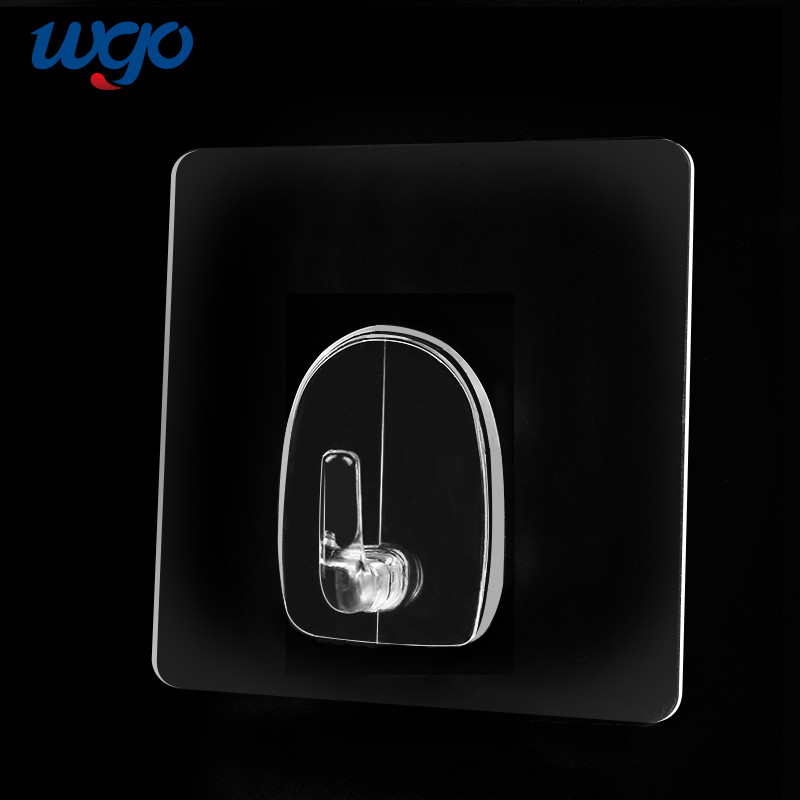 WGO Self Adhesive PC clear coat hook Tugas Berat Untuk Menggantung Mantel Handuk Dapur Kamar Mandi Tahan Air Tahan Karat